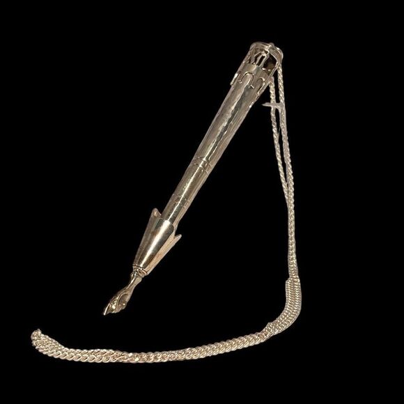 1165 Ornate Sterling Silver Yad Torah Pointer with Chain Bar Mitzvah Gif…
